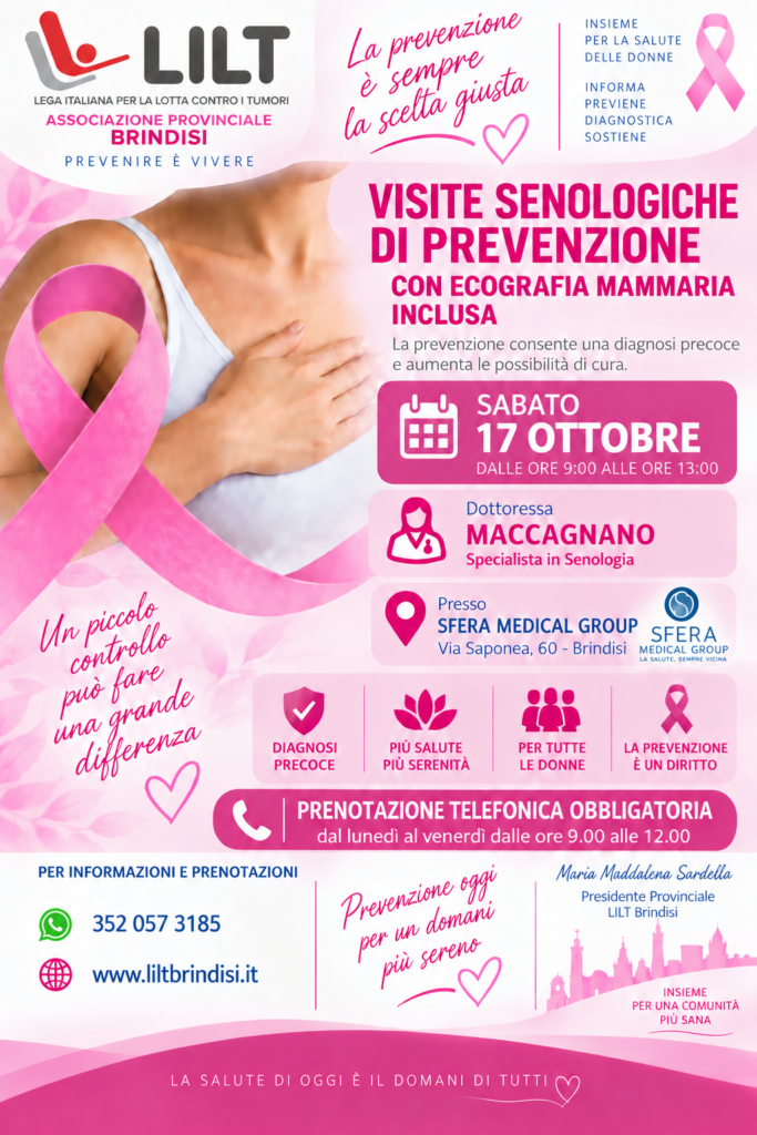 Locandina: VISITE SENOLOGICHE DI PREVENZIONE