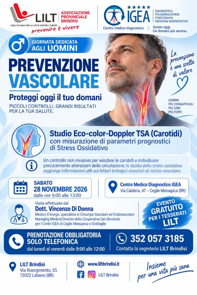Locandina: PREVENZIONE VASCOLARE UOMINI