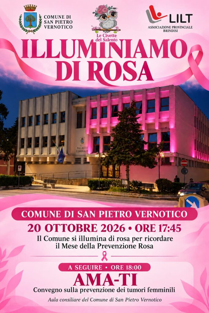 Locandina: SAN PIETRO VERNOTICO SI ILLUMINA DI ROSA