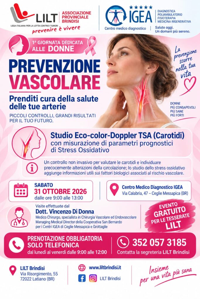 Locandina: PREVENZIONE VASCOLARE DONNE